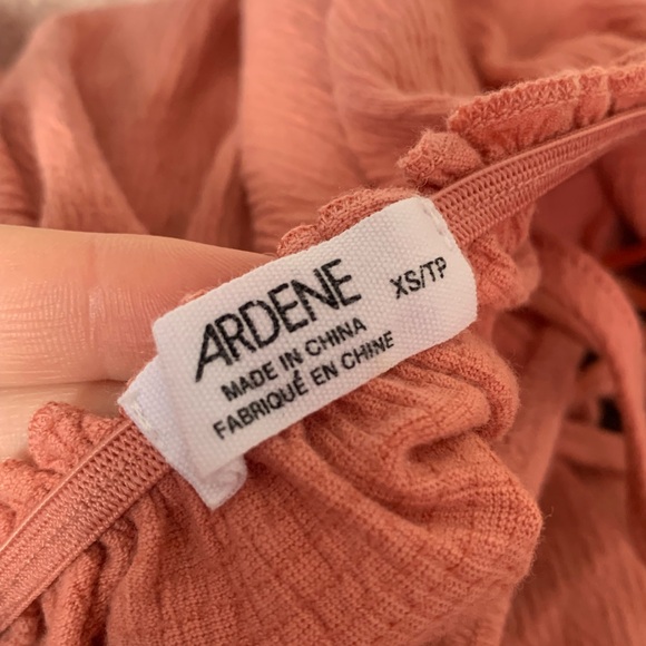 Ardene Coral Tie Front Crinkle Crop Top 🧡 - Picture 4 of 4